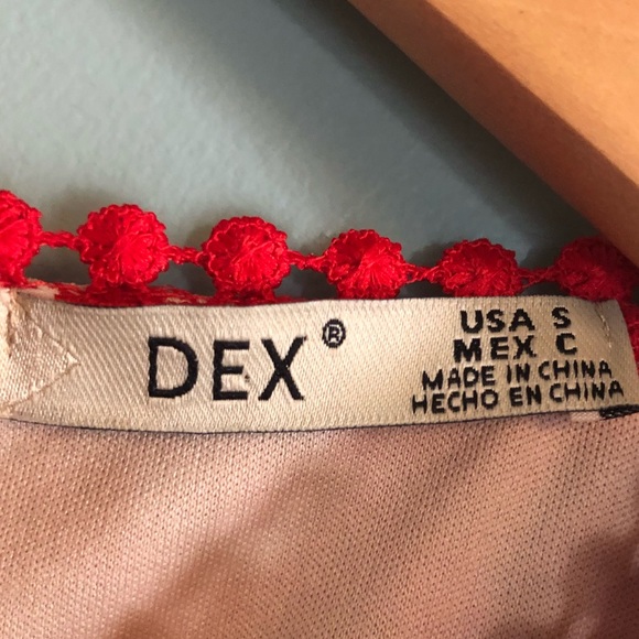 NWOT Dex Red Lace Shift Dress - Picture 6 of 11